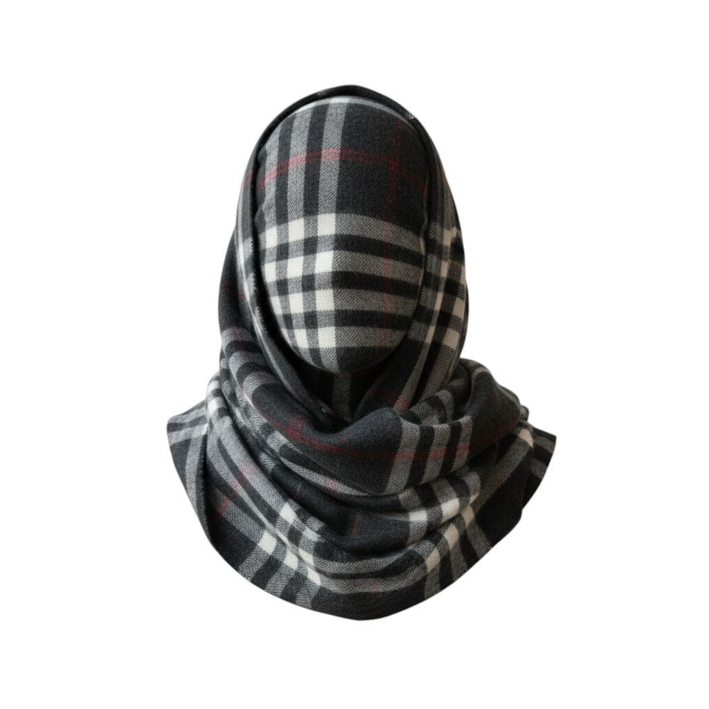 Big Check Wool Scarf For Men